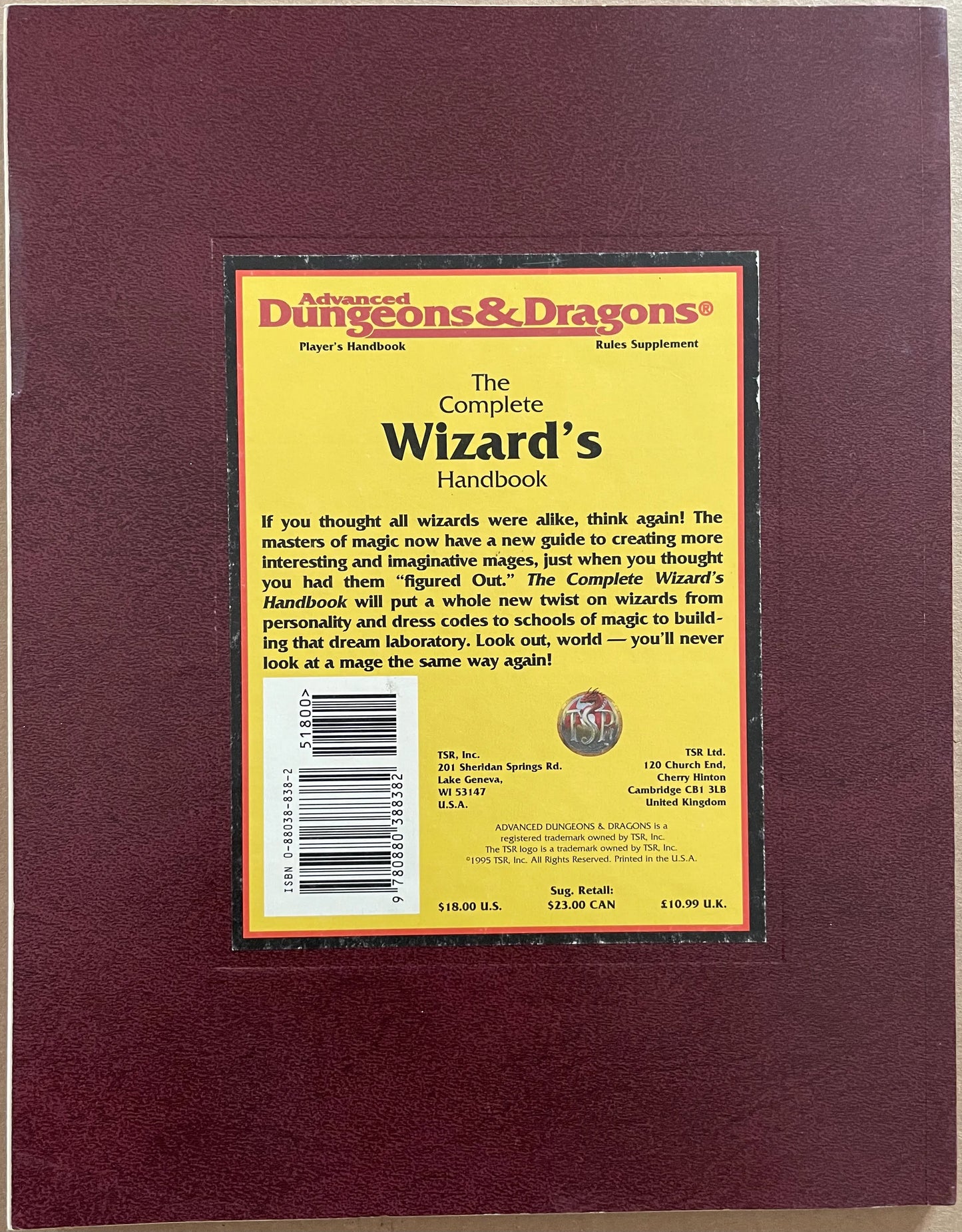 The Complete Wizard's Handbook PHBR4 2115 AD&D 2e - Lichyard Games