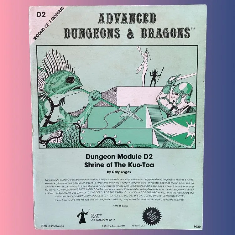 Shrine of the Kuo-Toa D2 9020 AD&D 1e (Monochrome) - Lichyard Games