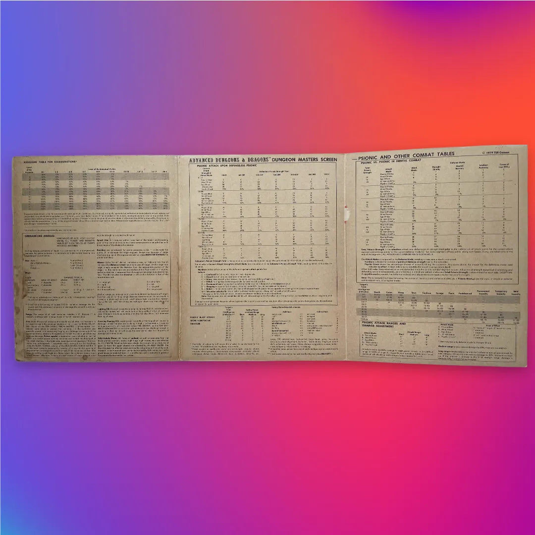 Dungeon Masters Screens REF1 9024 AD&D 1e