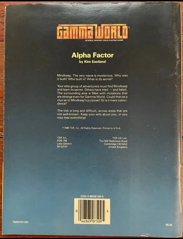 Alpha Factor Gamma World GW6 7509 - Lichyard Games