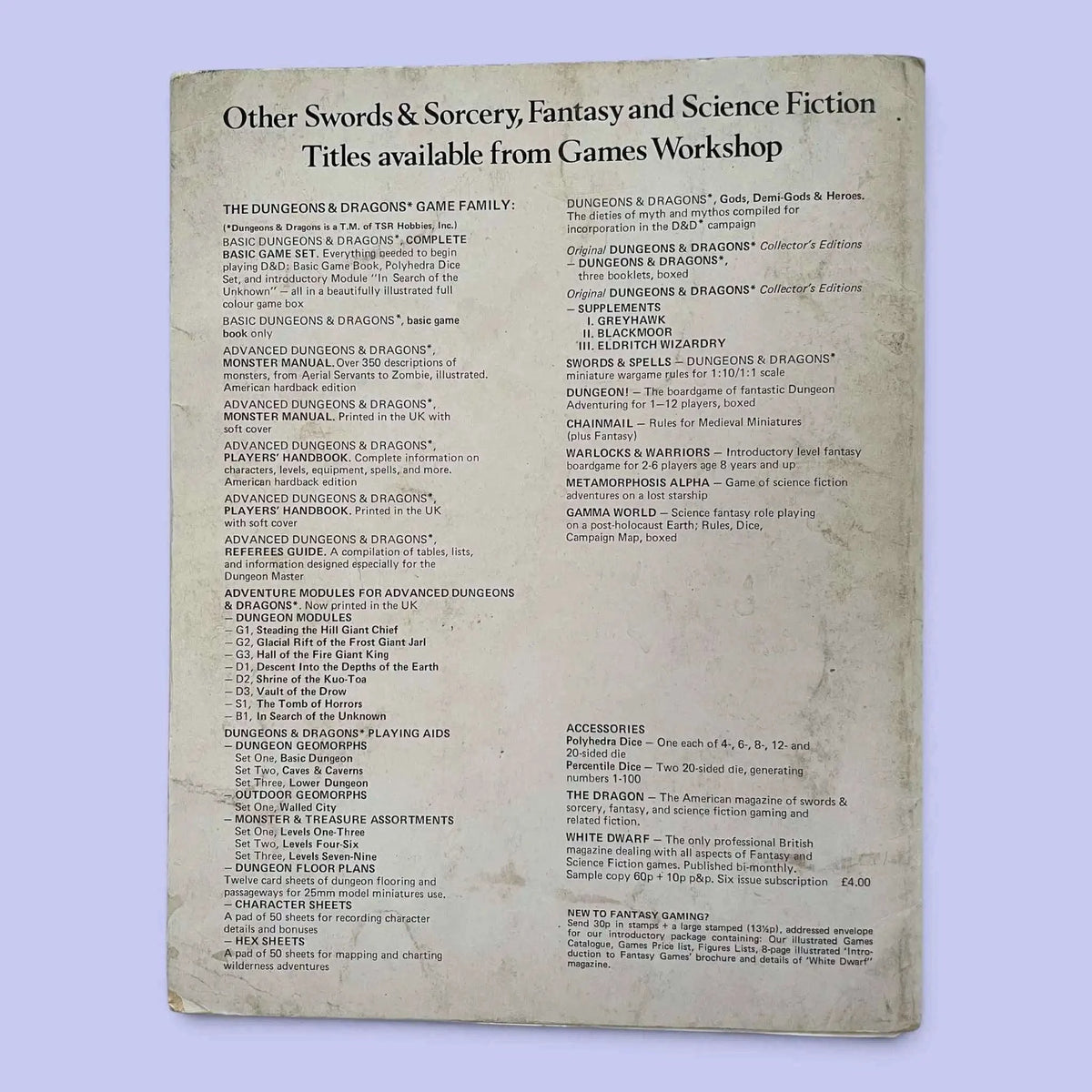 Dungeons & Dragons Basic Set Rulebook Holmes (UK Edition)
