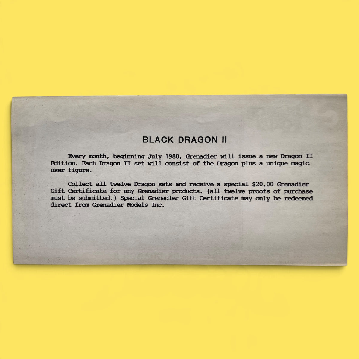 Black Dragon II 9601 Dragon Lords Grenadier