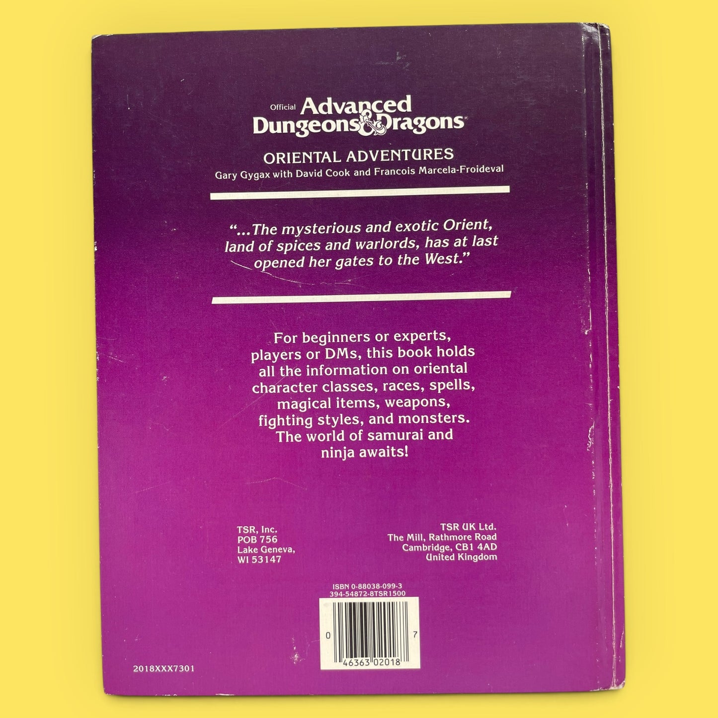 Oriental Adventures 2018 Advanced Dungeons & Dragons 1e