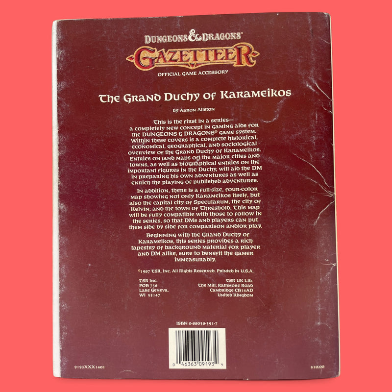 The Grand Duchy of Karameikos Gazetteer GAZ1 9193 Dungeons & Dragons