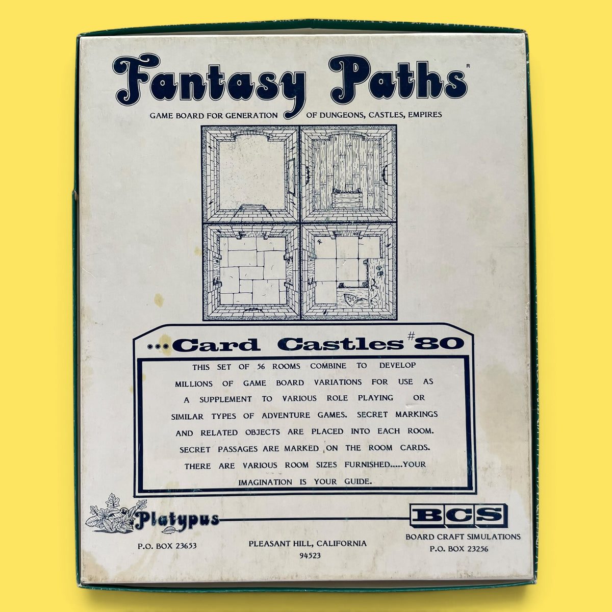 Fantasy Paths Adventure Board Card Castles #80 1980