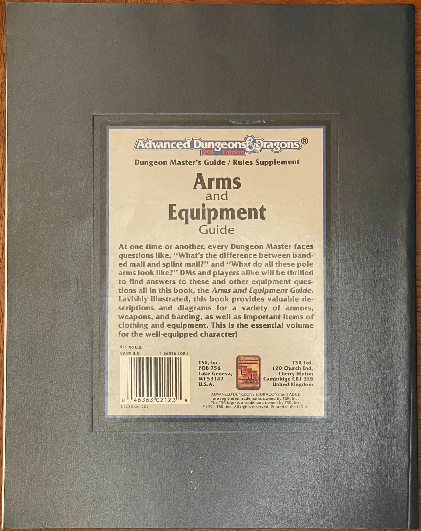 Arms and Equipment Guide DMGR3 2123 AD&D 2e - Lichyard Games