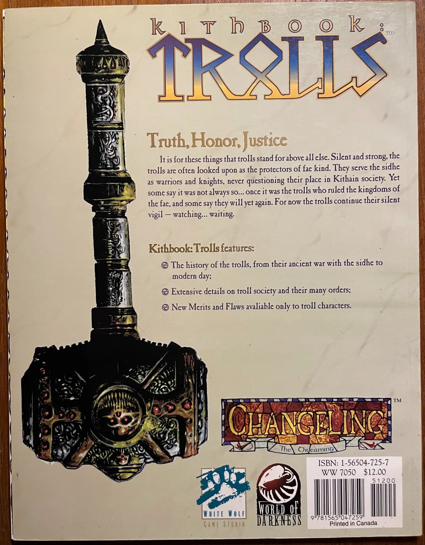 Kithbook: Trolls Changeling: The Dreaming White Wolf - Lichyard Games
