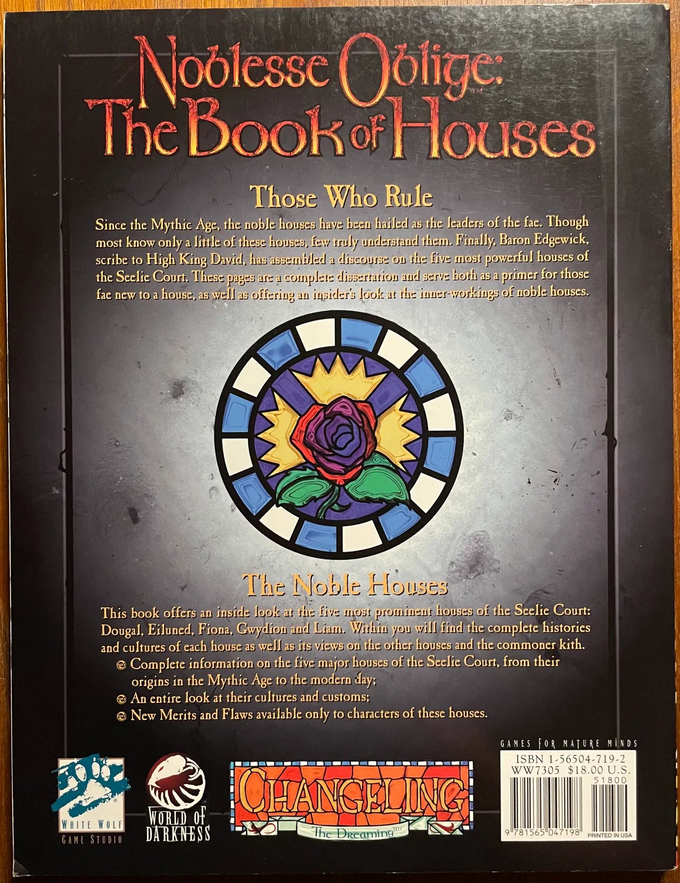 Noblesse Oblige: The Book of Houses Changeling: The Dreaming - Lichyard Games