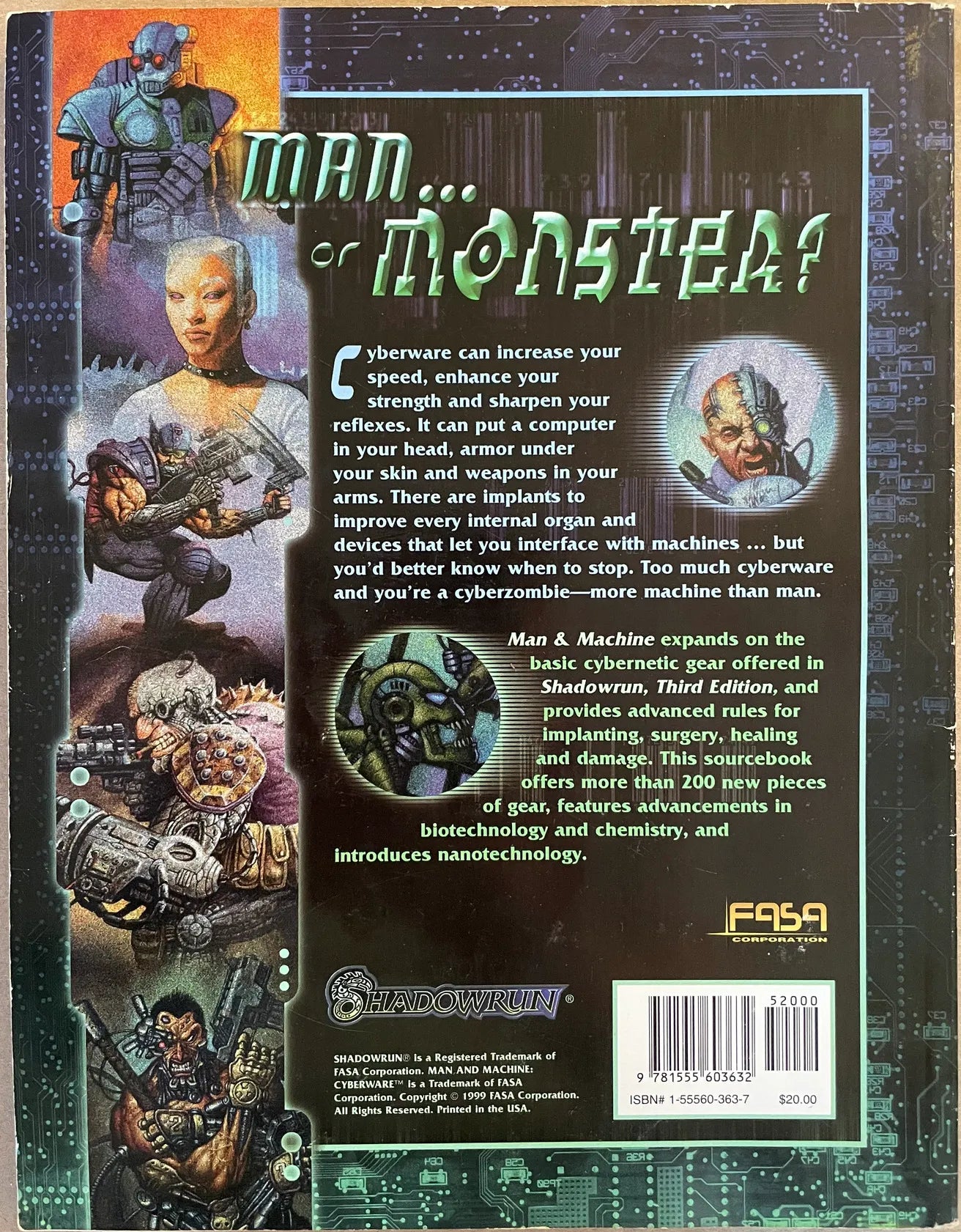 Man & Machine: Cyberware Shadowrun FASA - Lichyard Games