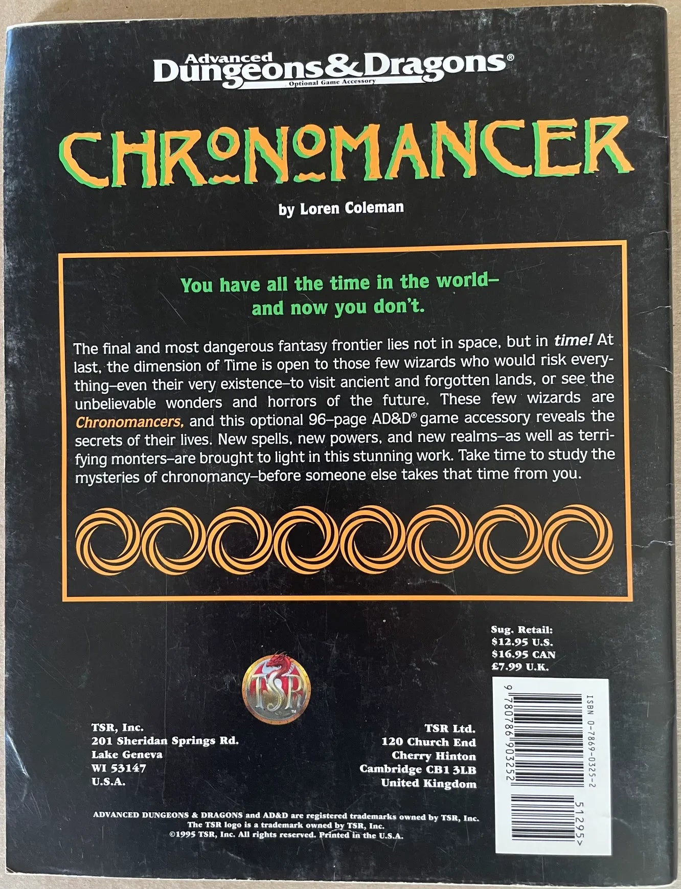 Chronomancer 9506 Advanced Dungeons & Dragons 2e - Lichyard Games
