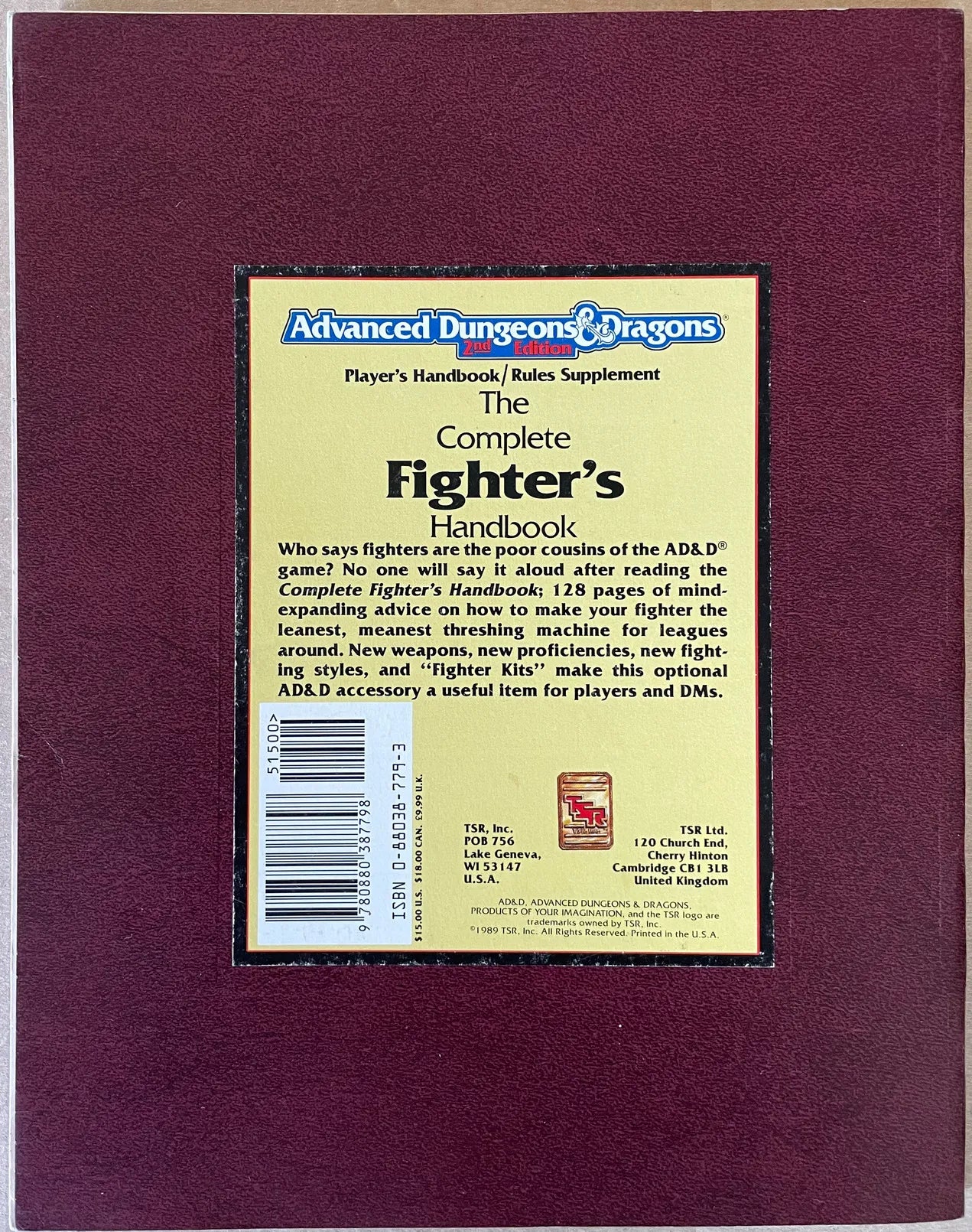 The Complete Fighter's Handbook PHBR1 2110 AD&D 2e - Lichyard Games
