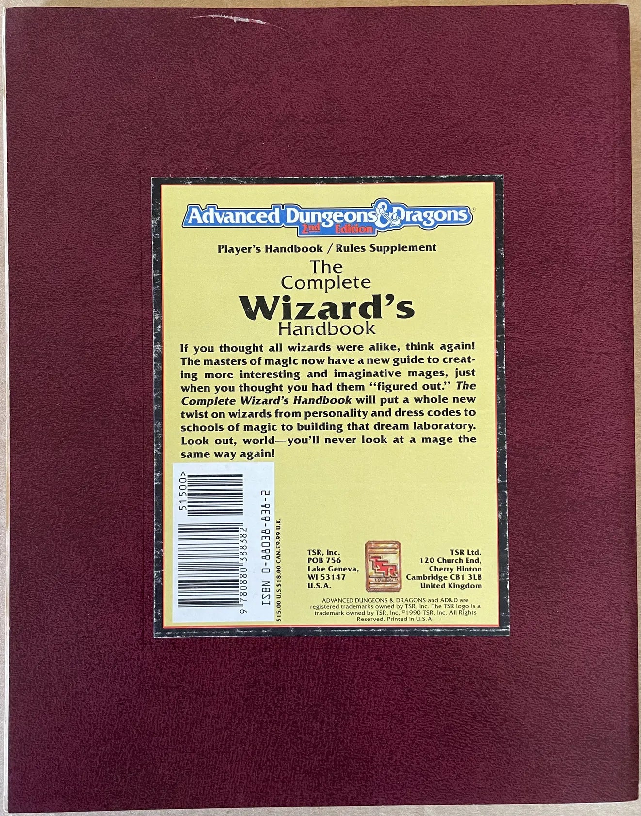 The Complete Wizard's Handbook PHBR4 2115 AD&D 2e - Lichyard Games