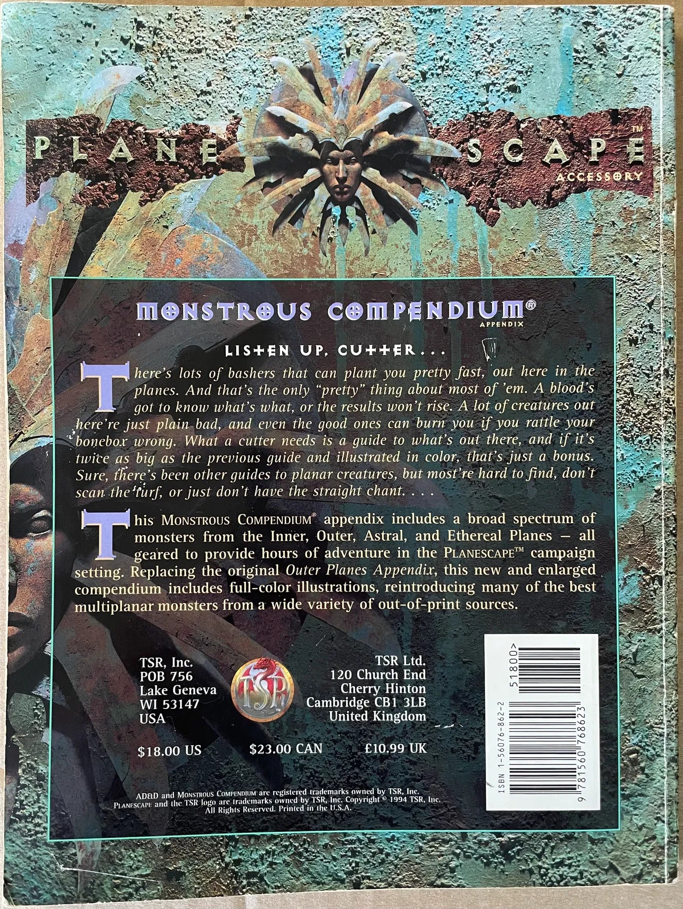 Planescape Monstrous Compendium Appendix 2602 AD&D 2e - Lichyard Games