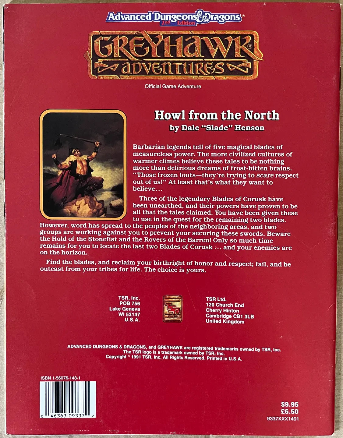 Howl From the North Greyhawk Adventures WGS2 9337 AD&D 2e - Lichyard Games
