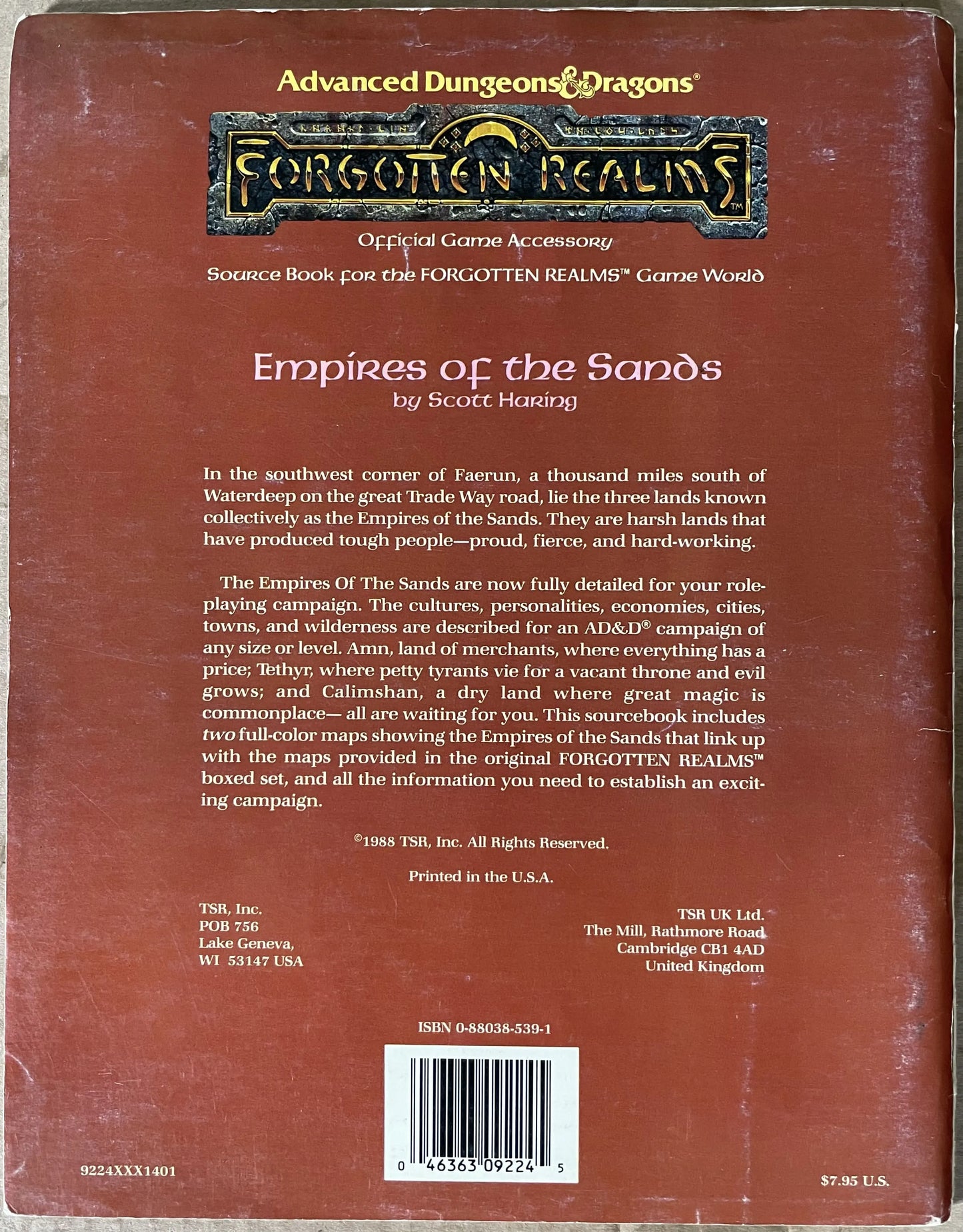 Empires of the Sands Forgotten Realms FR3 9224 AD&D 1e - Lichyard Games