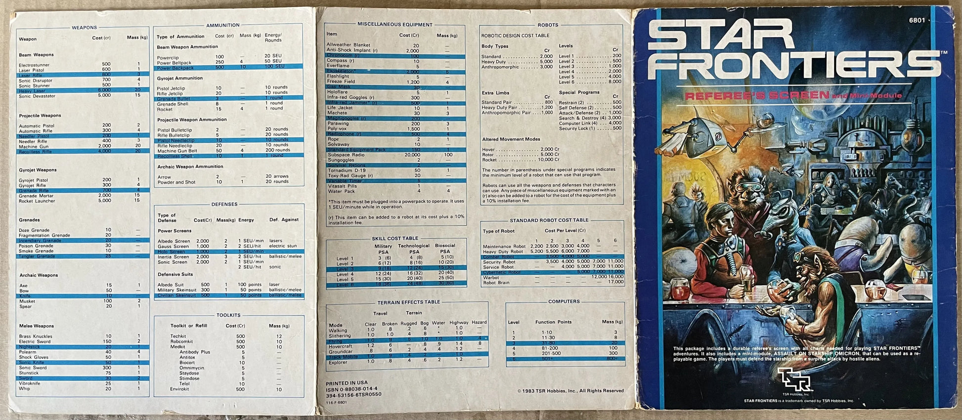 Referee's Screen and Mini-Module Star Frontiers 6801 - Lichyard Games