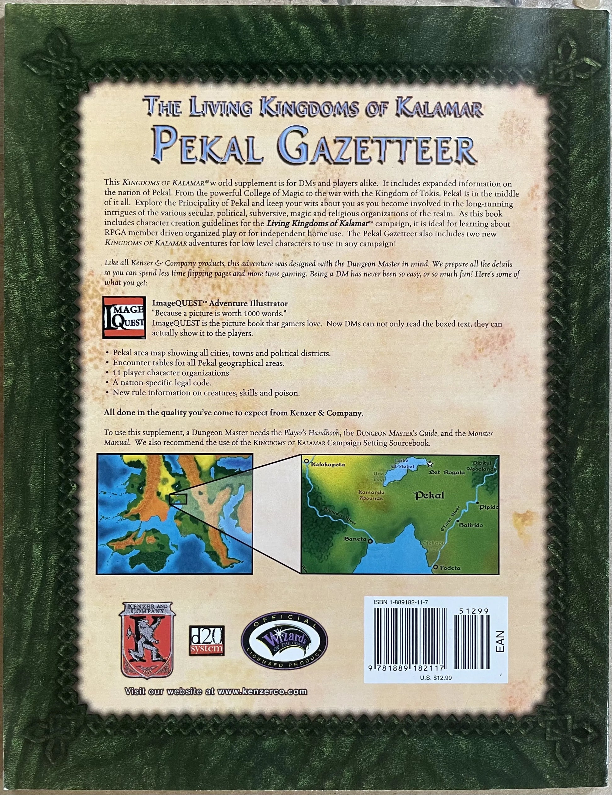 Pekal Gazetteer Living Kingdoms of Kalamar D&D 3e - Lichyard Games