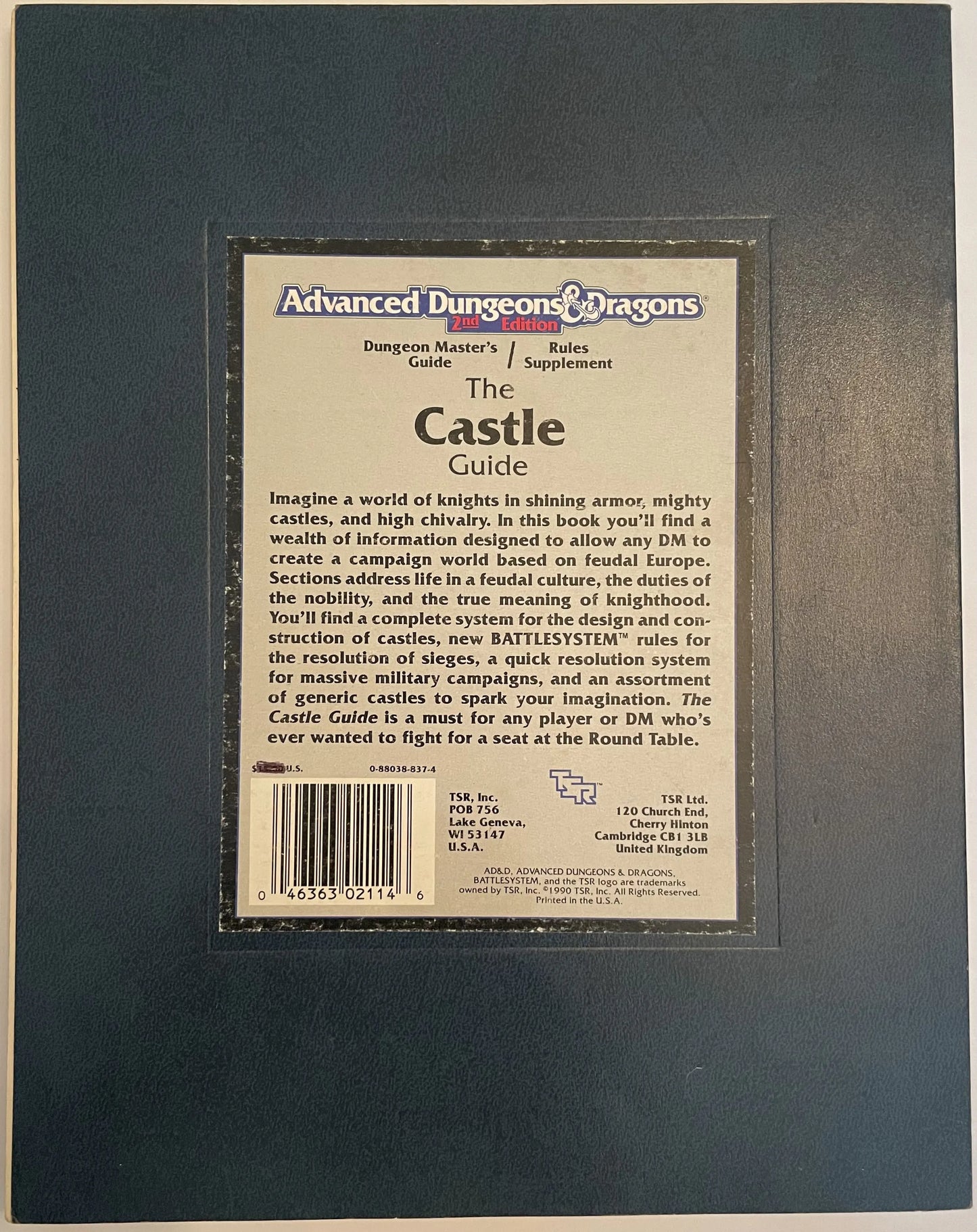 The Castle Guide DMG2 2114 Advanced Dungeons & Dragons 2e - Lichyard Games