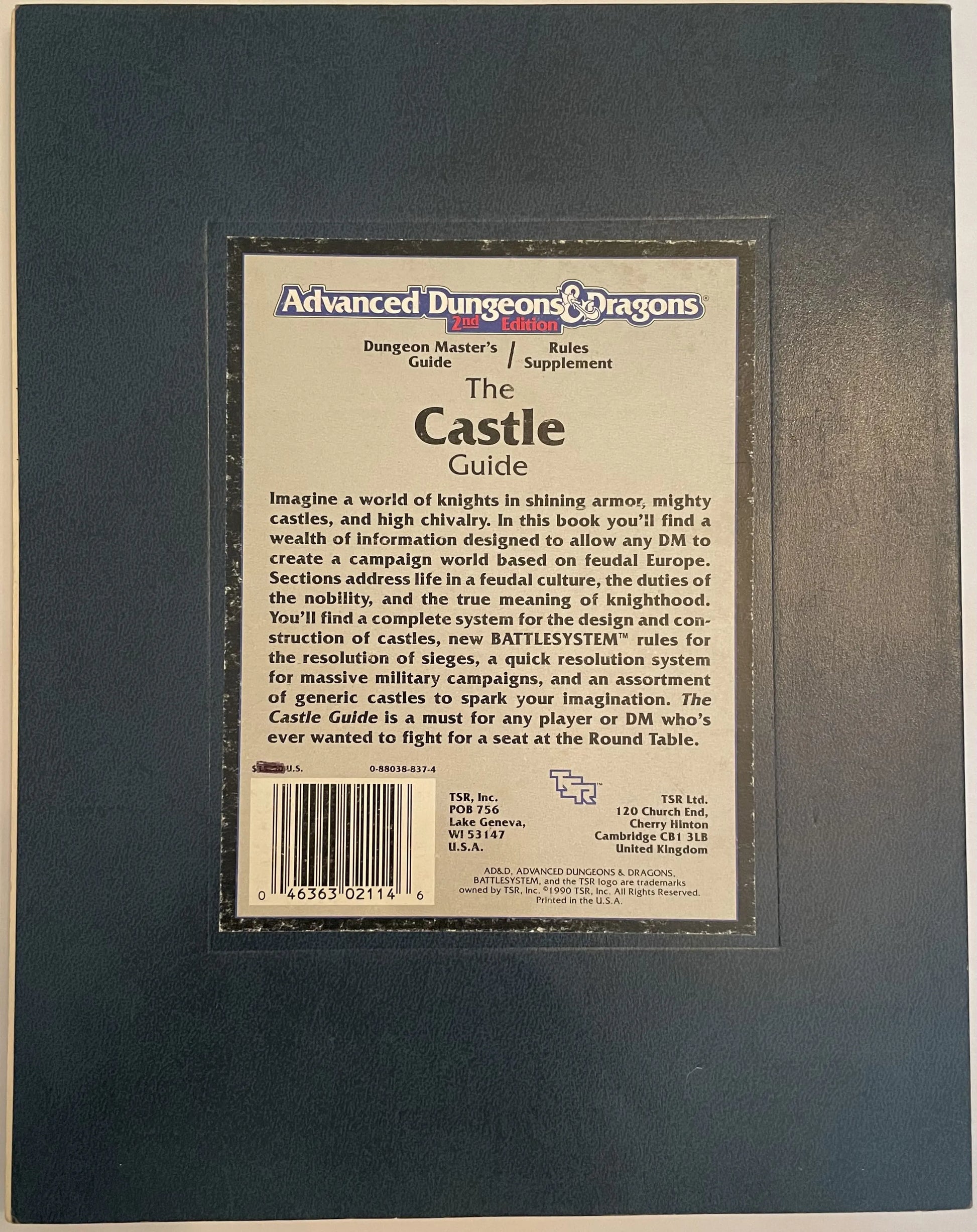 The Castle Guide DMG2 2114 Advanced Dungeons & Dragons 2e - Lichyard Games