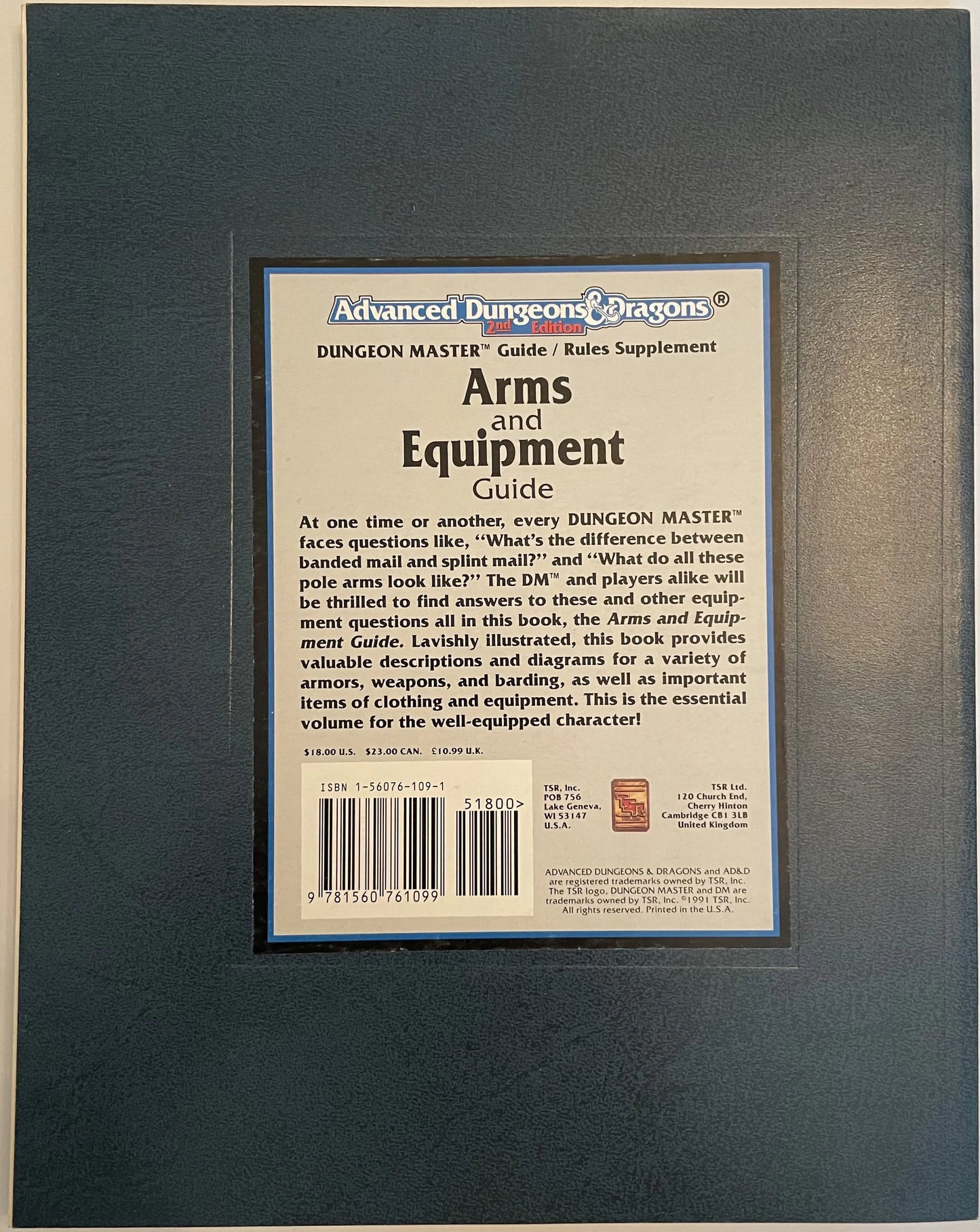 Arms and Equipment Guide DMGR3 2123 AD&D 2e - Lichyard Games