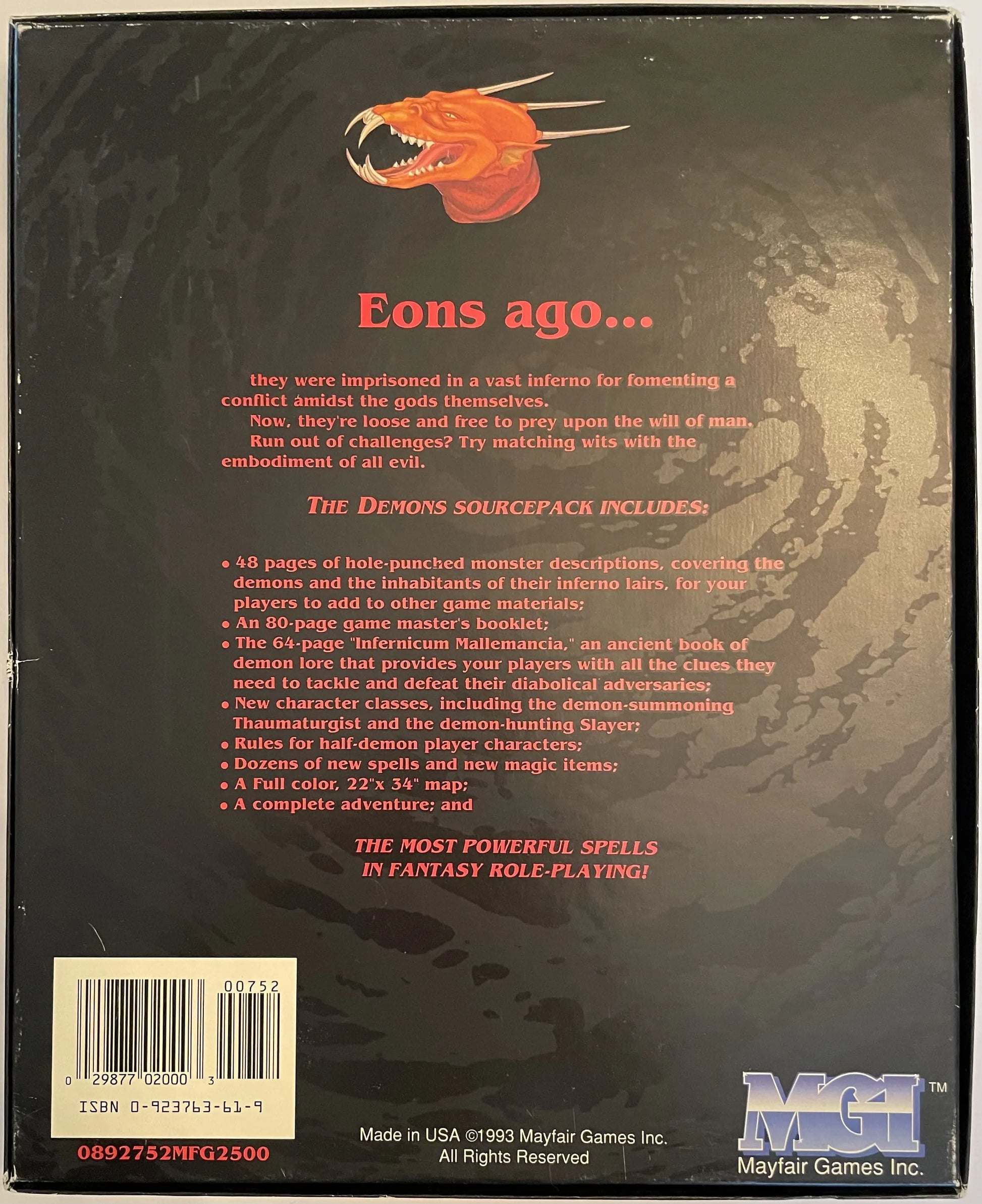 Demons Role Aids 752 Mayfair Games Advanced Dungeons and Dragons AD&D - Lichyard Games