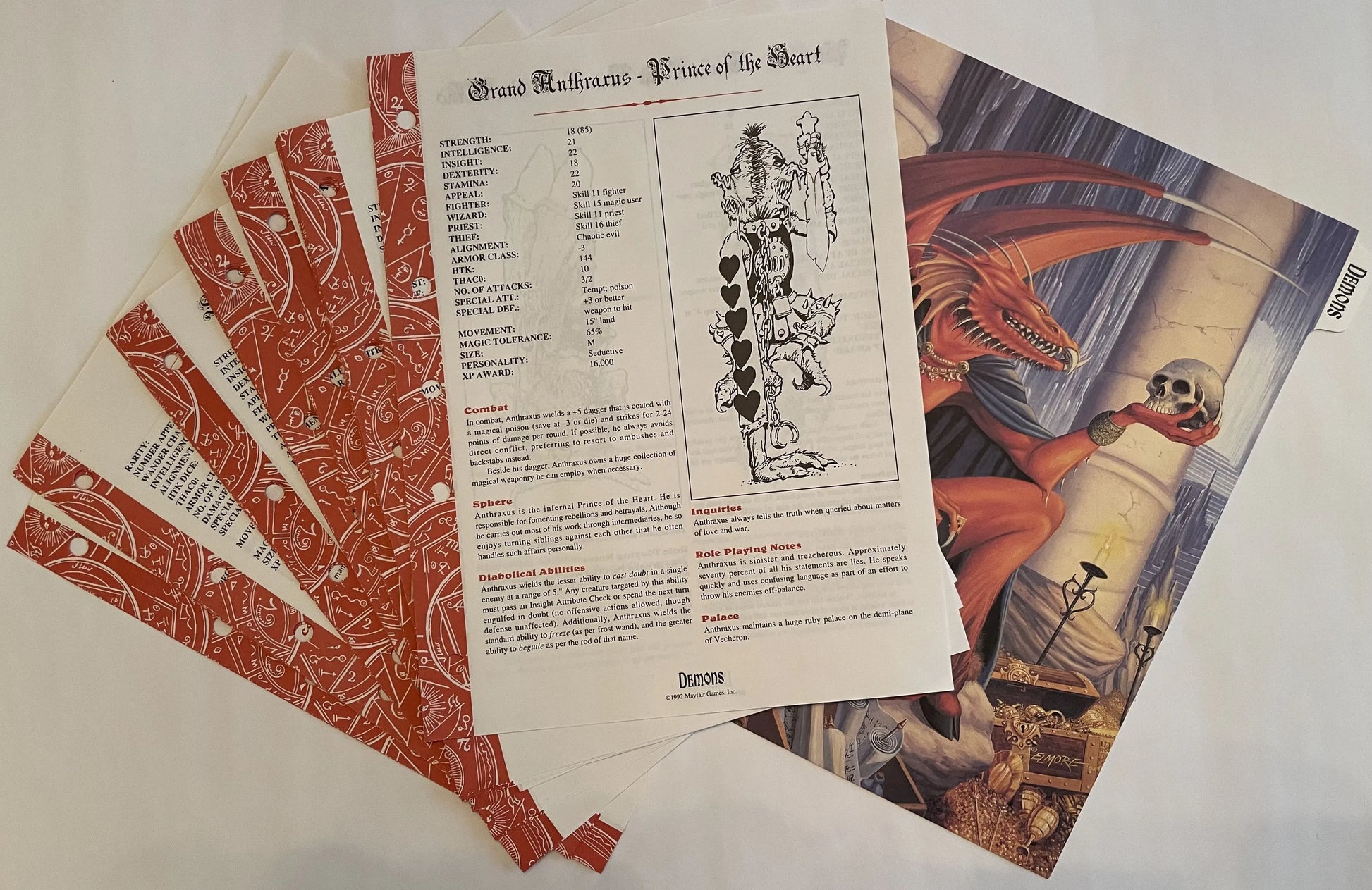 Demons Role Aids 752 Mayfair Games Advanced Dungeons and Dragons AD&D - Lichyard Games