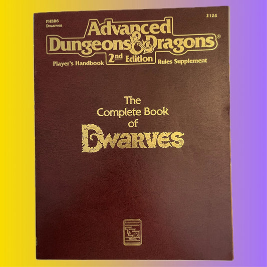 The Complete Book of Dwarves PHBR6 2124 AD&D 2e - Lichyard Games