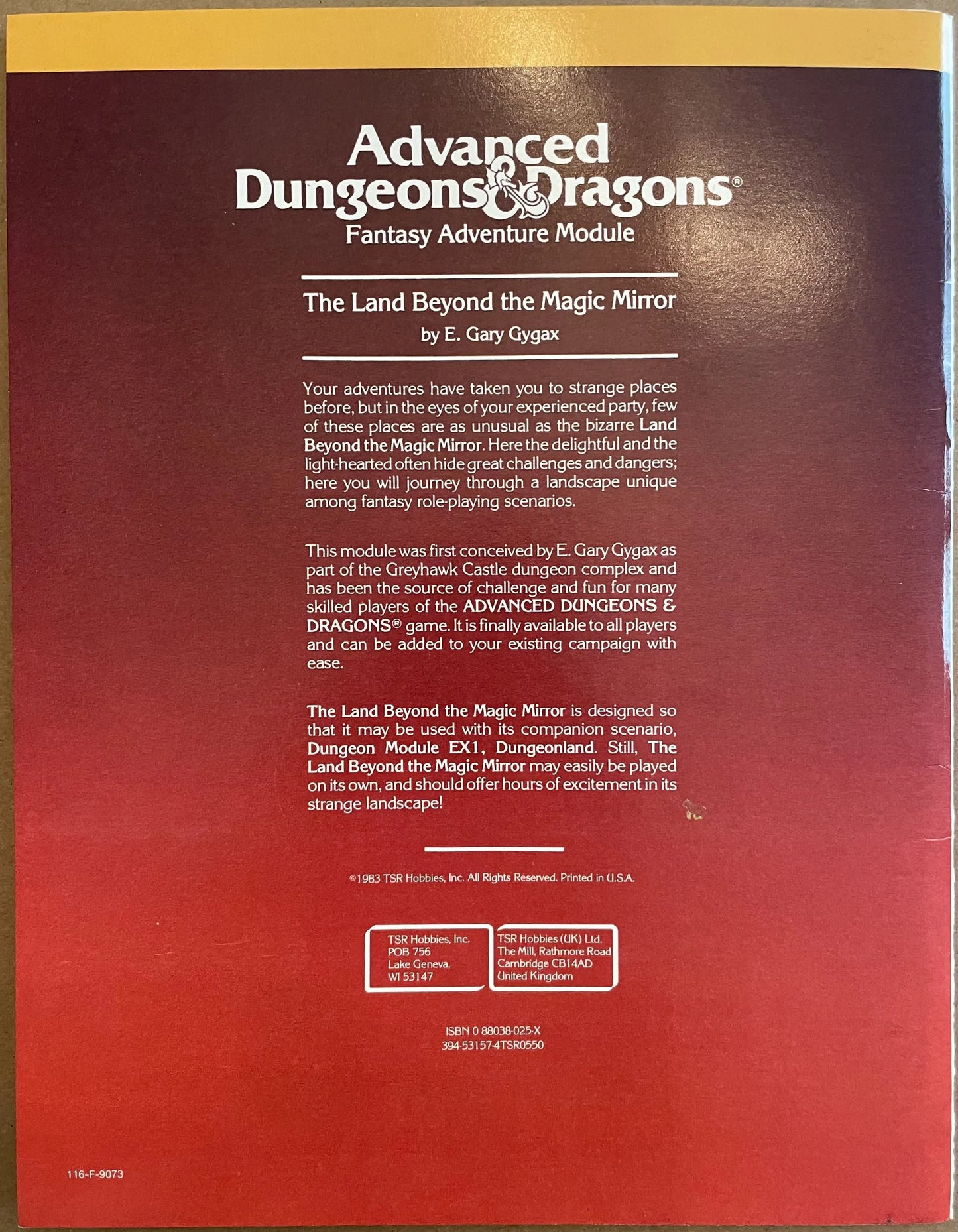 Land Beyond the Magic Mirror EX2 9073 Advanced Dungeons & Dragons 1e - Lichyard Games