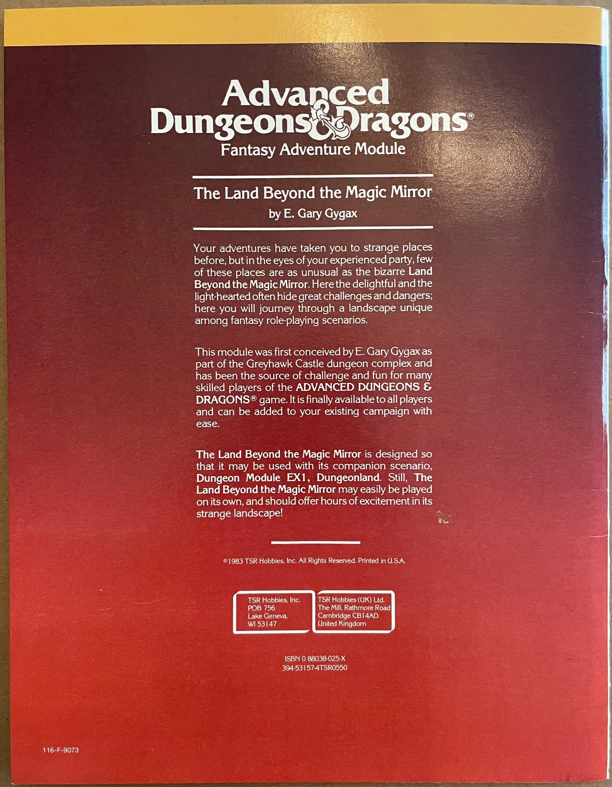 Land Beyond the Magic Mirror EX2 9073 Advanced Dungeons & Dragons 1e - Lichyard Games