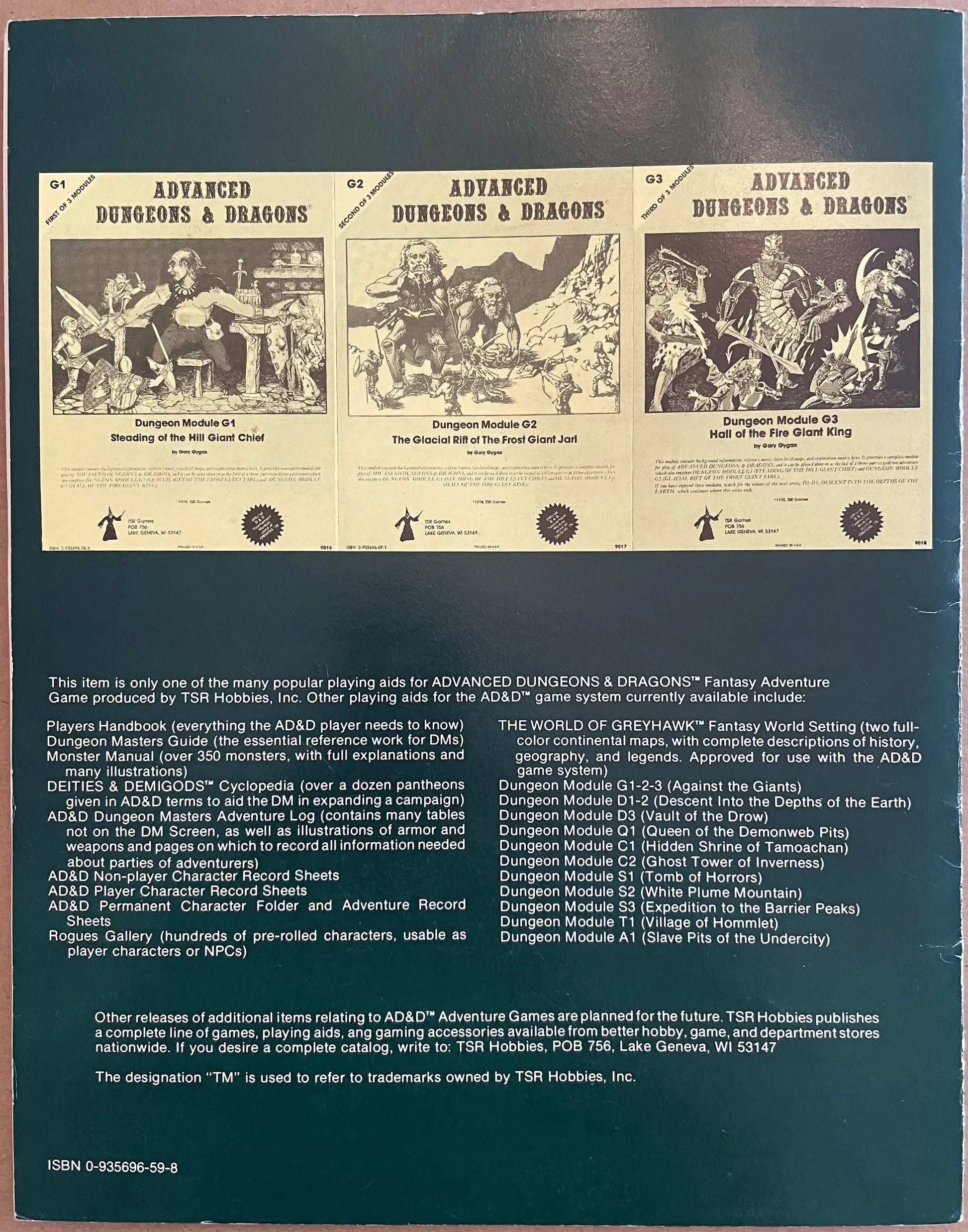 Against the Giants G1-2-3 9058 AD&D 1e - Lichyard Games