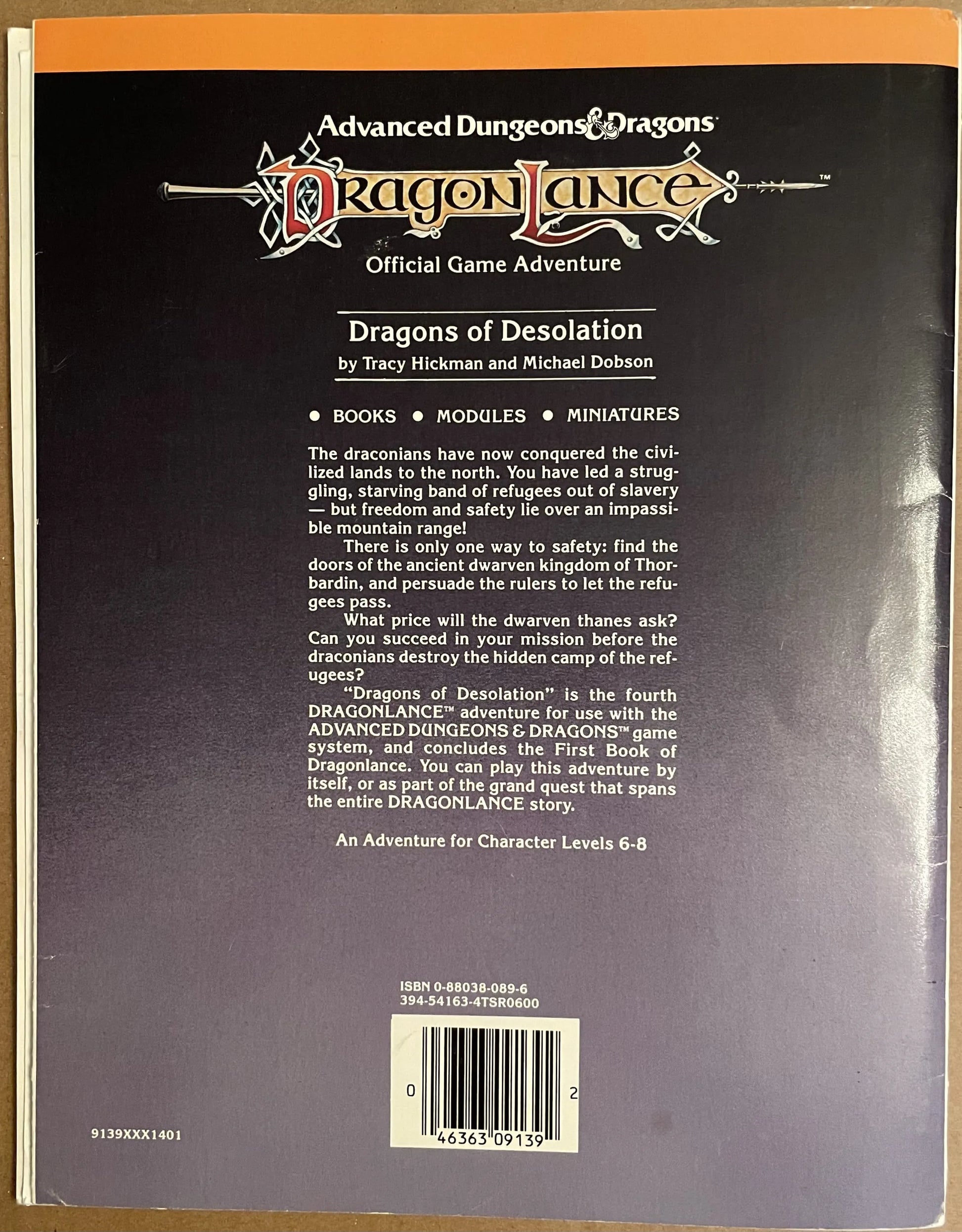 Dragons of Desolation Dragonlance DL4 9139 AD&D 1e - Lichyard Games