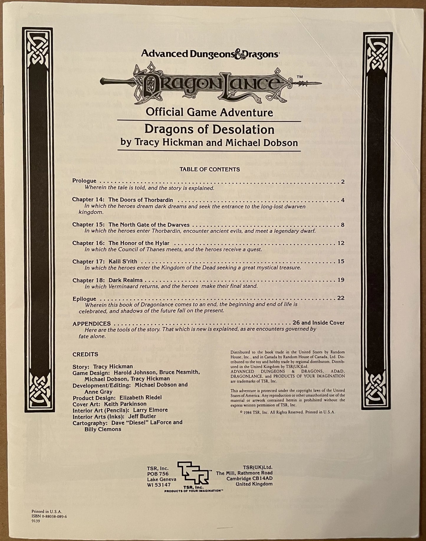 Dragons of Desolation Dragonlance DL4 9139 AD&D 1e - Lichyard Games