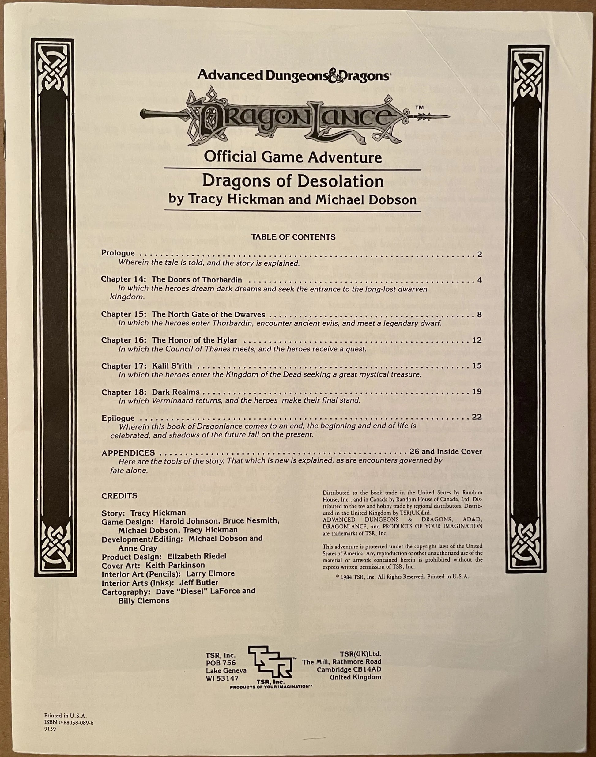 Dragons of Desolation Dragonlance DL4 9139 AD&D 1e - Lichyard Games