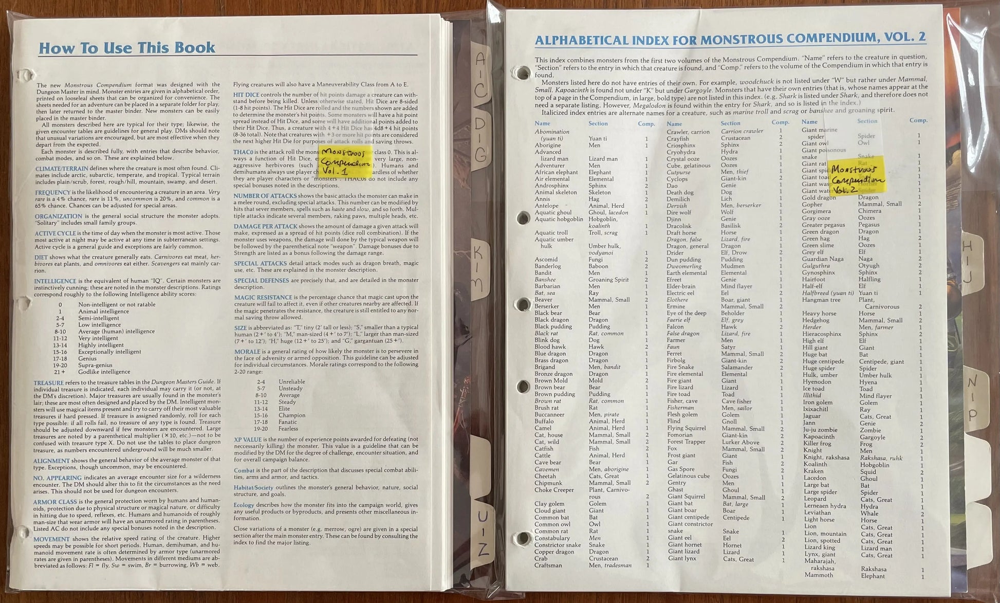 Monstrous Compendium Super Lot Advanced Dungeons & Dragons 2e - Lichyard Games