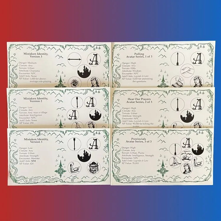 Deck of Encounters Set One 9407 The Official Dungeon Master Decks AD&D 2e