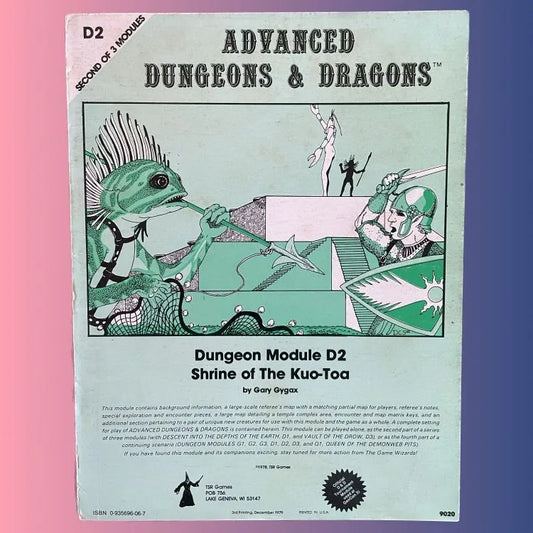 Shrine of the Kuo-Toa D2 9020 AD&D 1e (Monochrome) - Lichyard Games