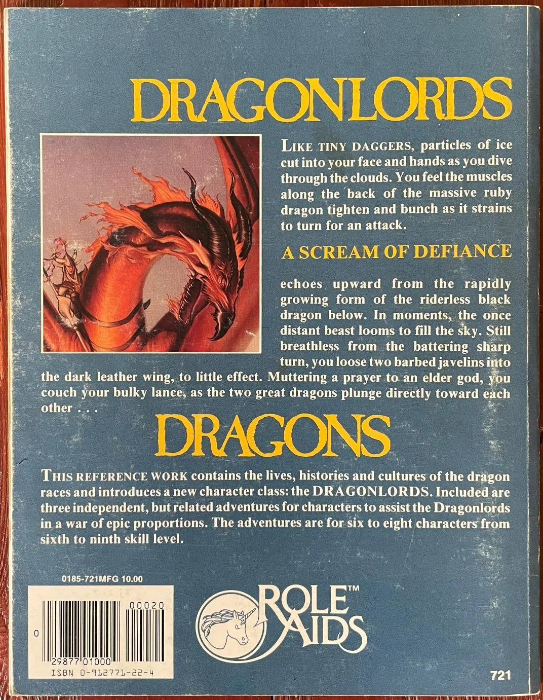 Dragons Role Aids 721 Mayfair Games Advanced Dungeons & Dragons - Lichyard Games