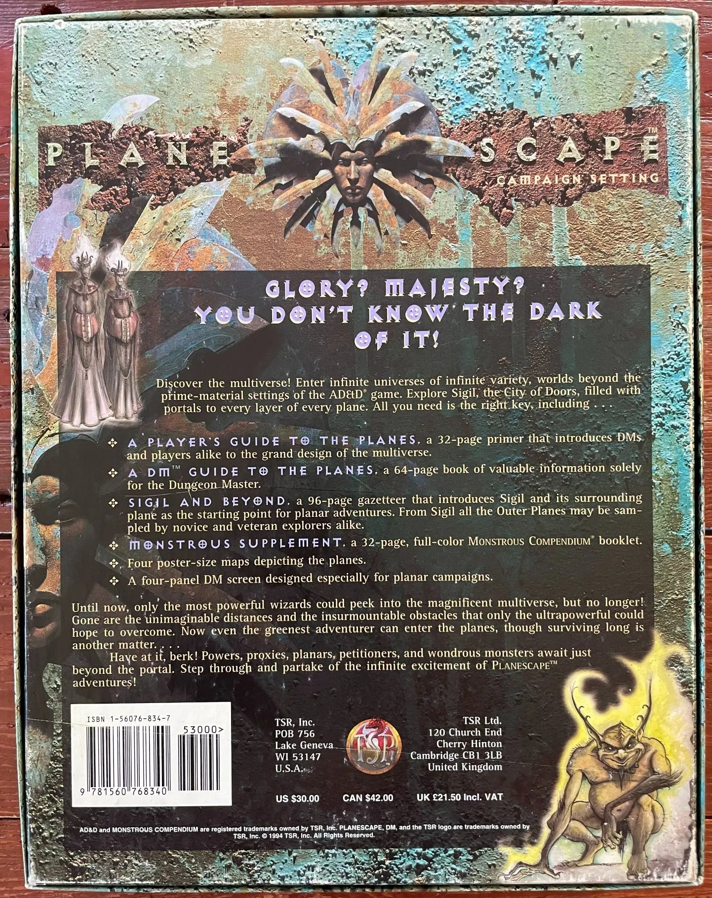 Planescape Boxed Set 2600 Advanced Dungeons & Dragons 2e 1st Printing - Lichyard Games