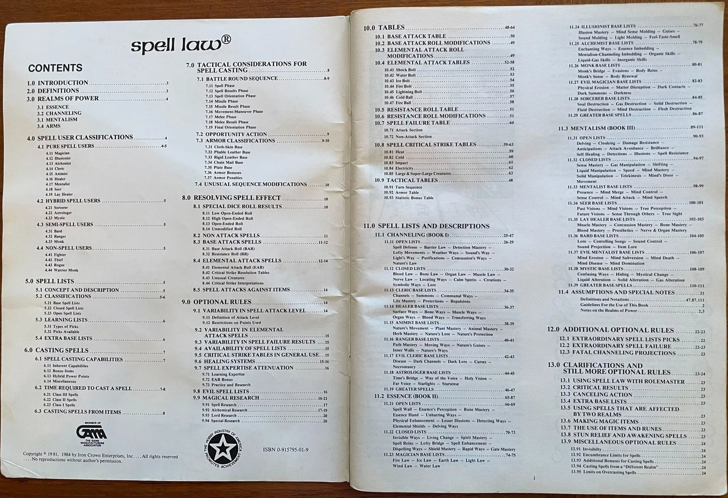 Spell Law Rolemaster RM 1200 ICE - Lichyard Games