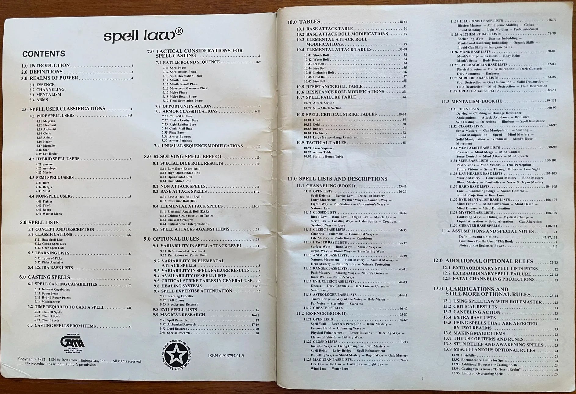 Spell Law Rolemaster RM 1200 ICE - Lichyard Games