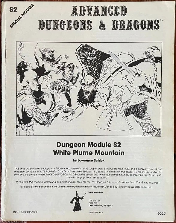 White Plume Mountain S2 9027 AD&D 1e (Monochrome) - Lichyard Games