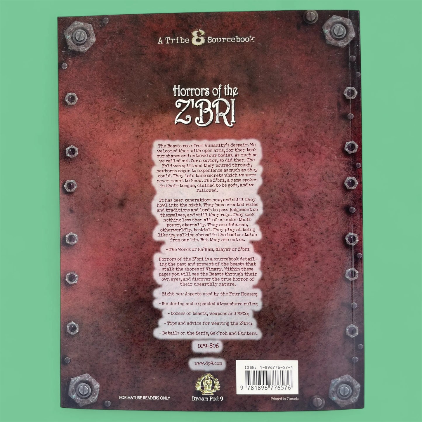 Horrors of the Z'Bri A Tribe 8 Sourcebook Dream Pod 9