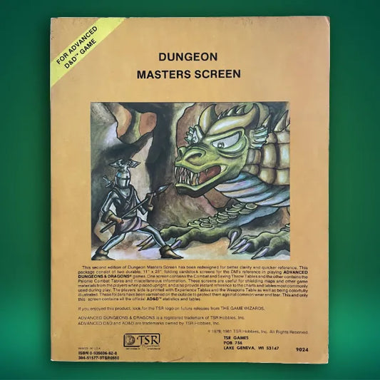 Dungeon Masters Screen REF1 9024 AD&D 1e - Lichyard Games