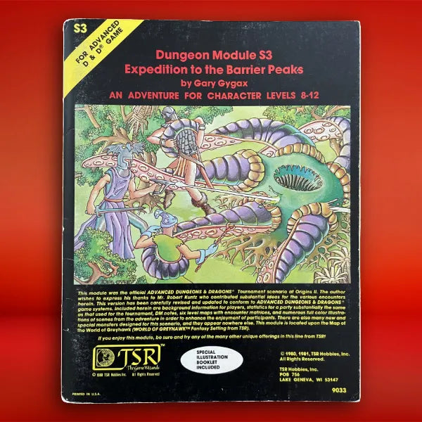 Expedition to the Barrier Peaks S3 9033 AD&D 1e - Lichyard Games