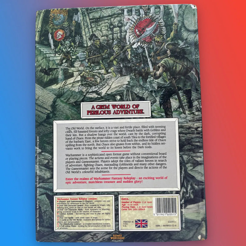Warhammer Fantasy Role Play Games Workshop 1986