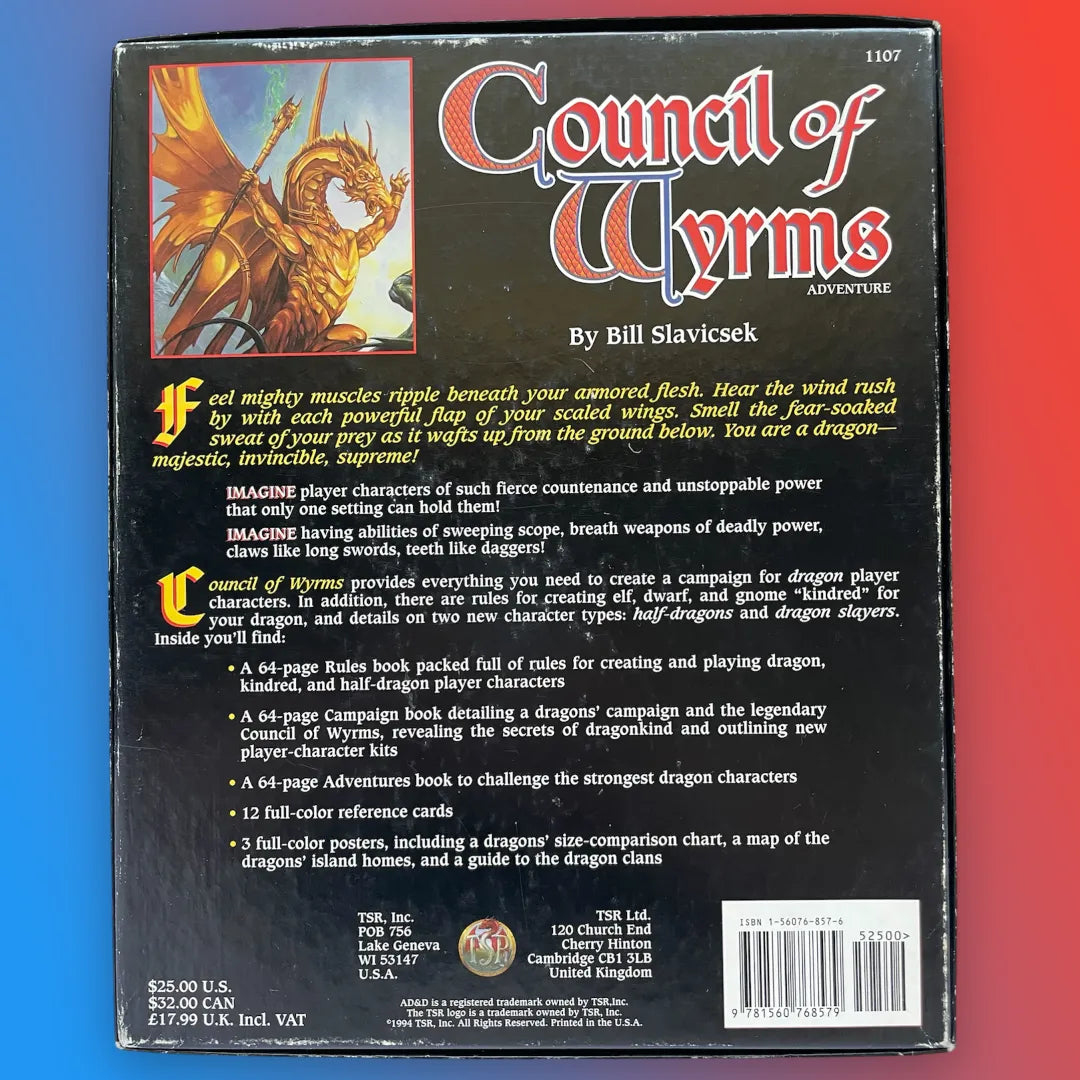 Council of Wyrms Box Set 1107 Advanced Dungeons & Dragons 2e