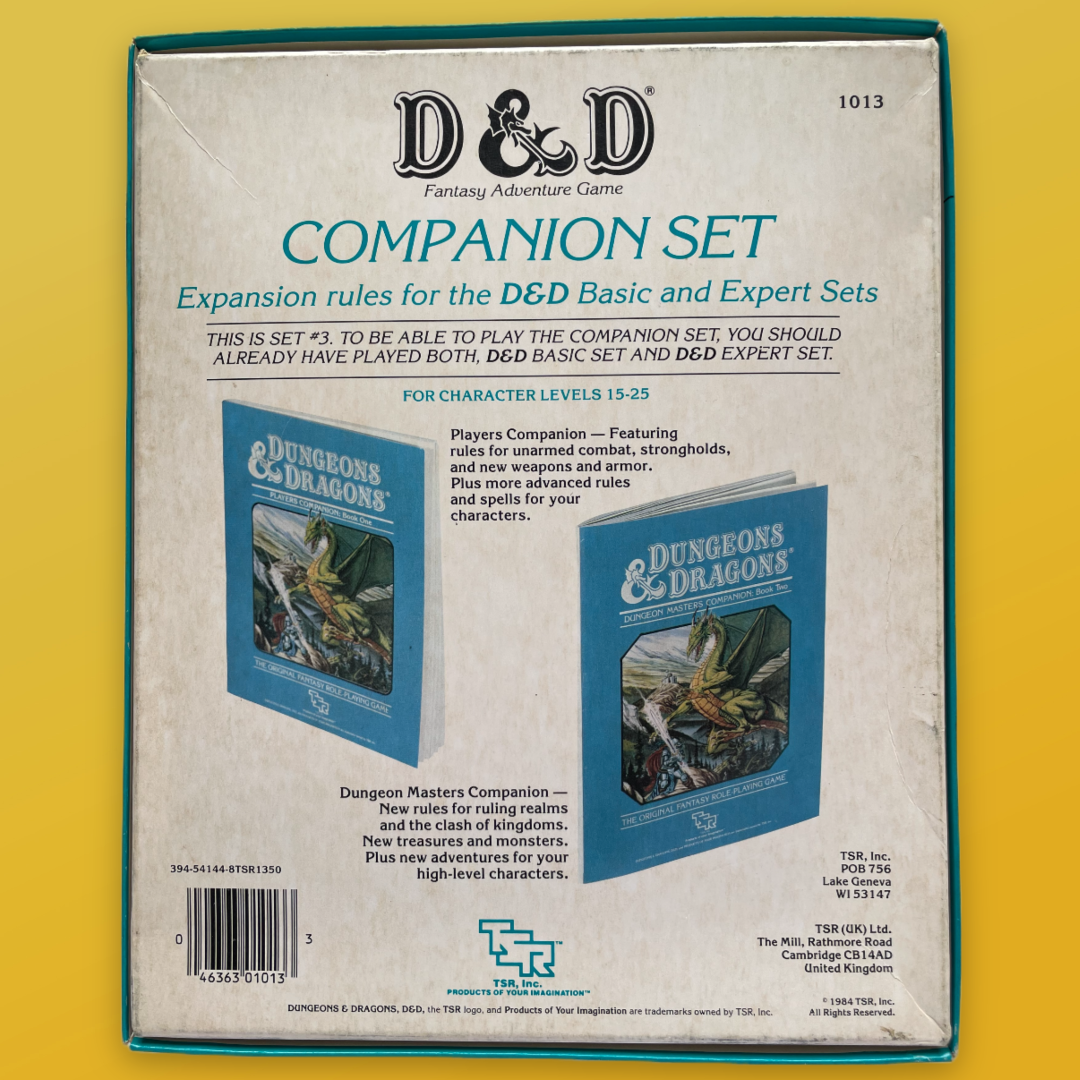 Dungeons & Dragons Companion Rules Set 3 1013 Box Set