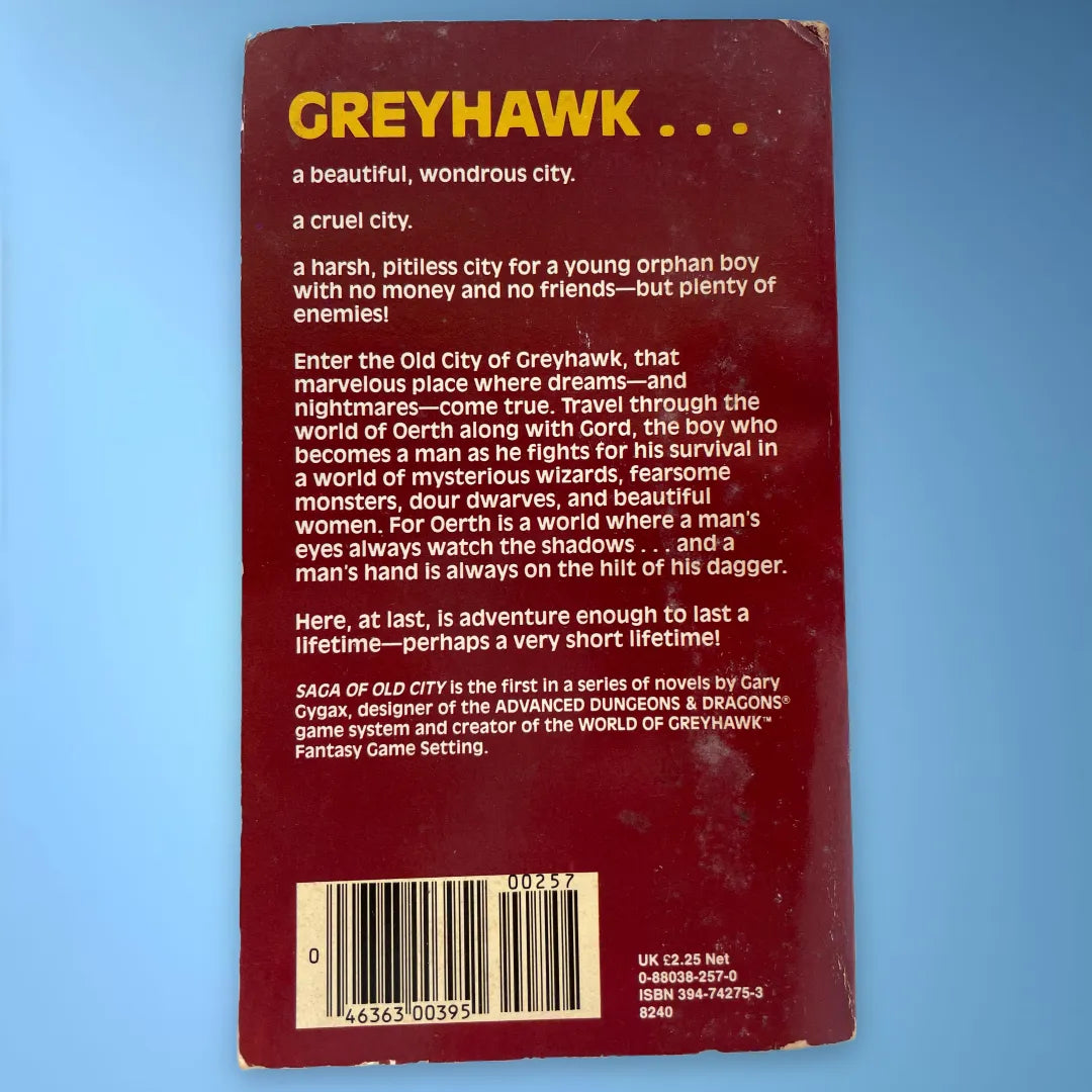 Saga of Old City Greyhawk Adventures Book 1 by Gary Gygax (1985) - Lichyard Games