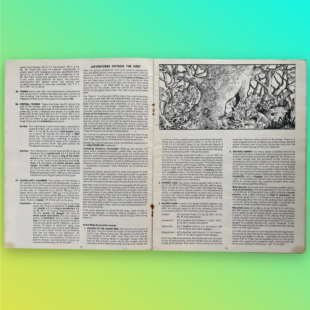 Dungeons & Dragons Basic Set Rulebook 1981 + The Keep on the Borderlands B2