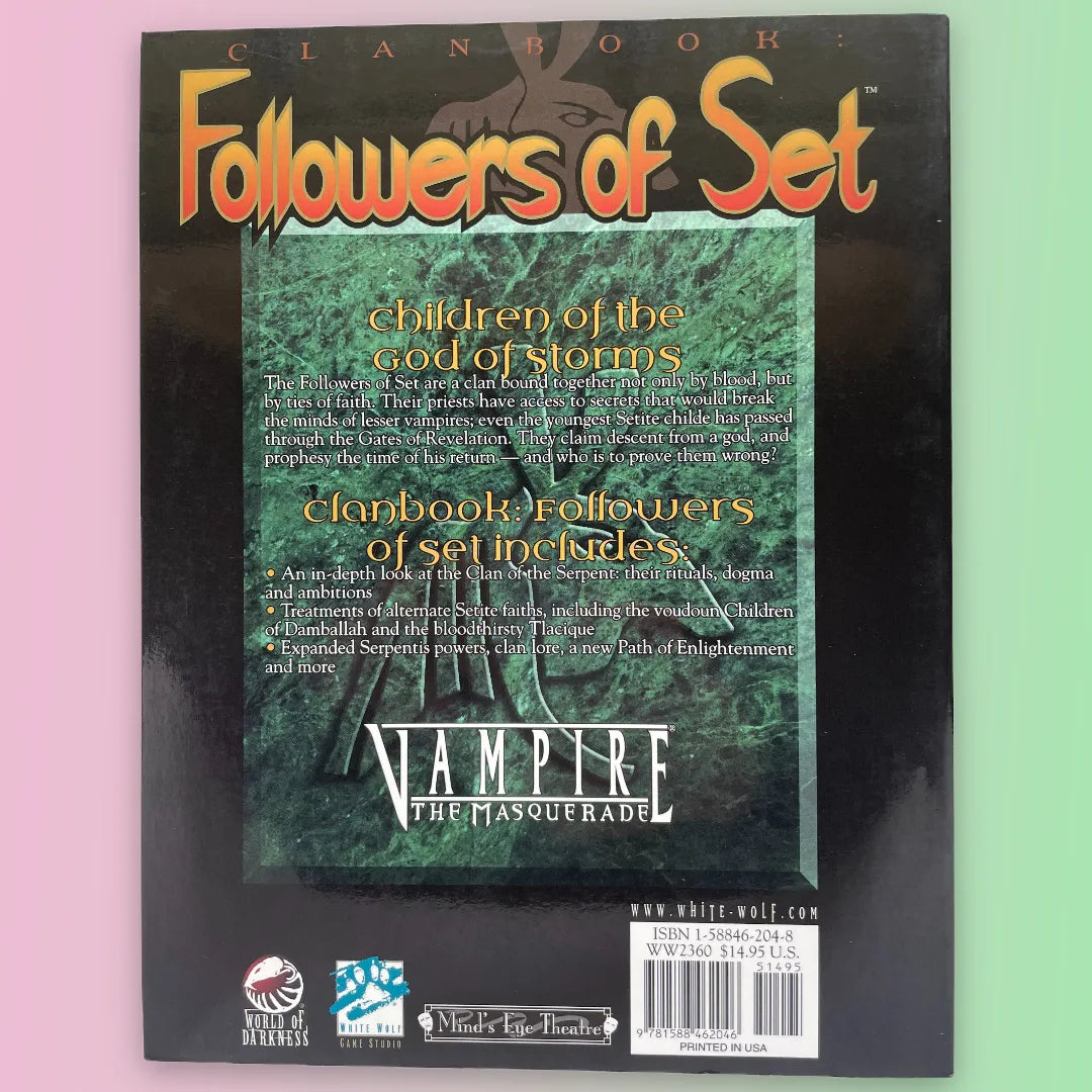 Clanbook: Followers of Set Vampire: The Masquerade White Wolf